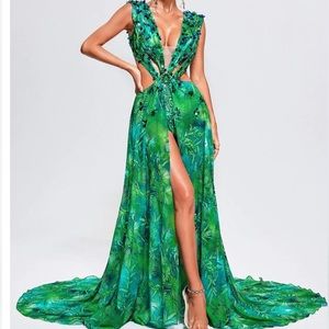 Sequin gown with attached bodysuit.